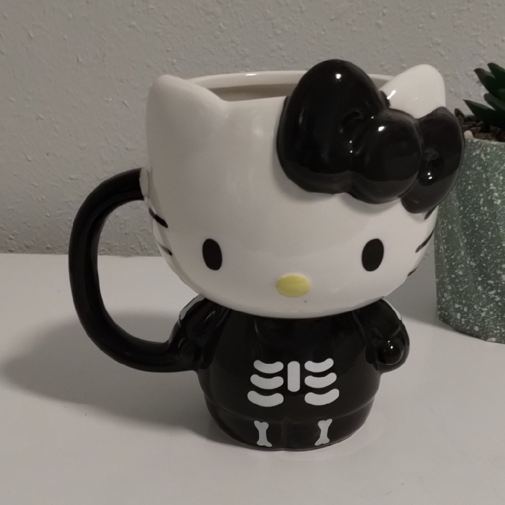 Hello Kitty Skeleton Mug - Black and White